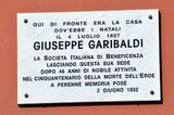 Plaque commémorative naissance de Giuseppe Garibaldi